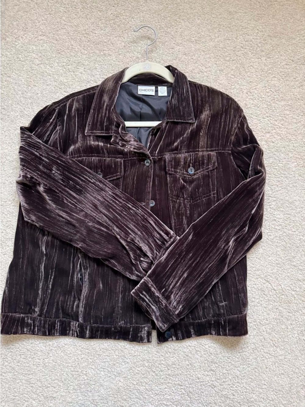 Chico's Men's Velvet Button-Front Jacket - Brown